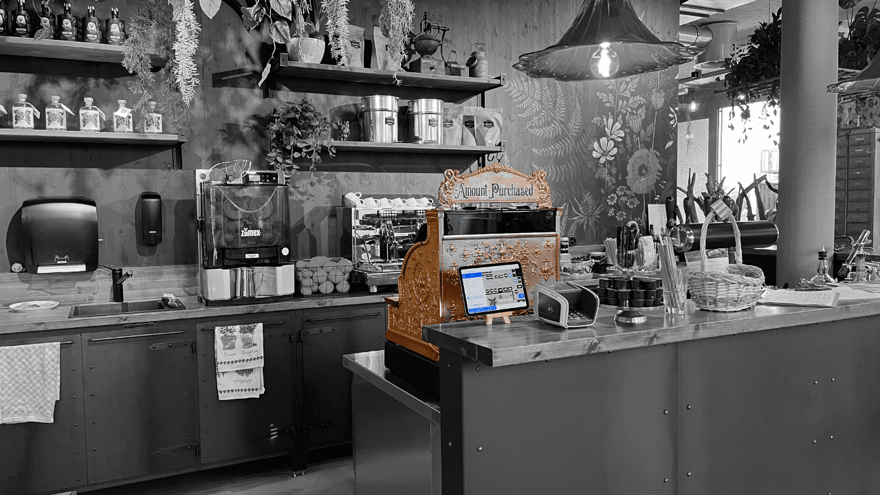 Expand the modular system solution step by step with a touch of nostalgia thanks to the vintage style cash register.